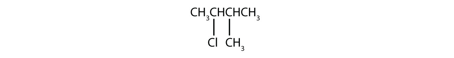 Condensed formula of 2-Chloro-3-methyl-butane.