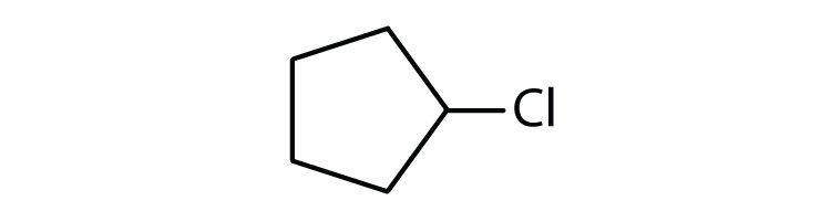 Line-angle formula of Chloro-cyclopentane.