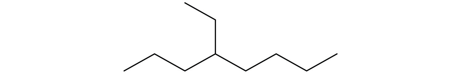 Line-angle formula of 4-ethyl-octane.