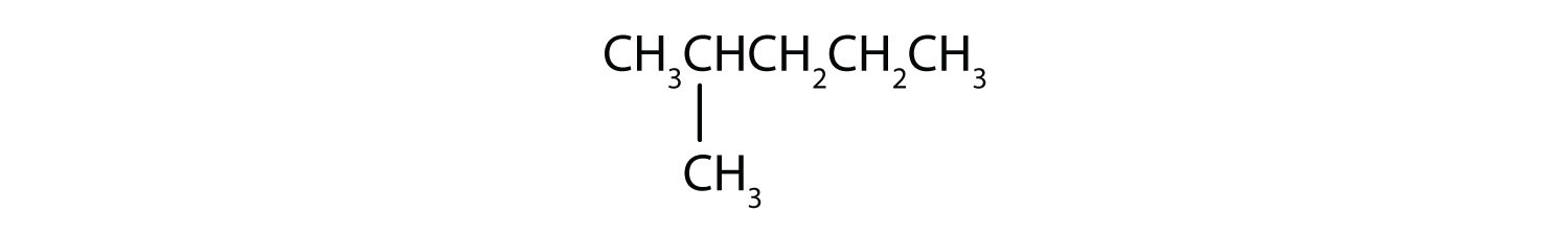 Condensed formula of 2-Methyl-pentane.