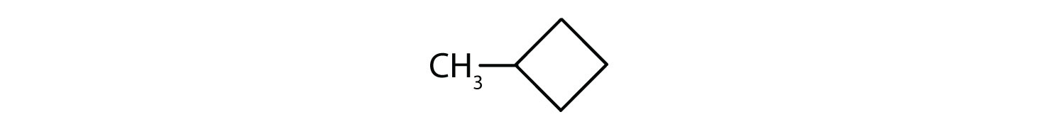 Line-angle formula of Methyl-cyclobutane.