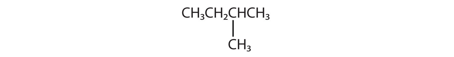 Condensed formula of 2-Meythyl-butane (Isopentane).