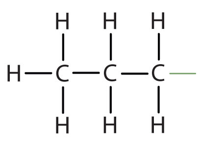 Structural formula of radical propyl.