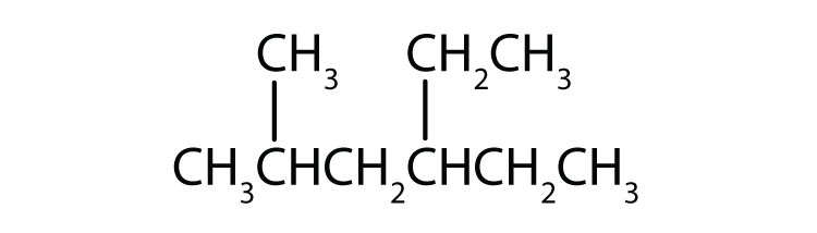 Condensed formula of 2-methylhexane.