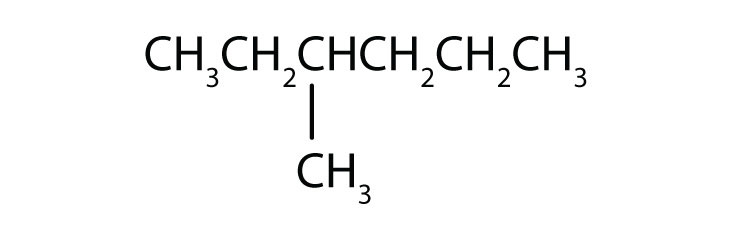 Condensed formula of 2-methylhexane.