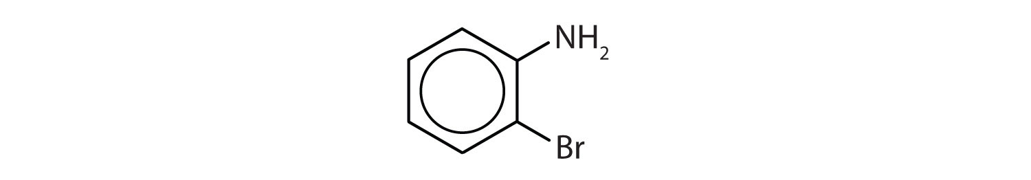 6-Carbon aromatic cyclic compound with NH2 and Bromine radicals on Carbons 1 and 2.