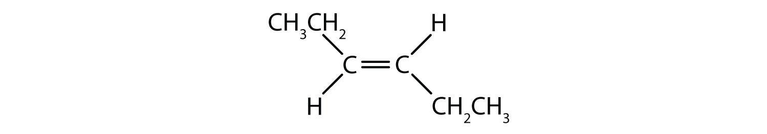 Condensed formula of trans-3-hexene.  