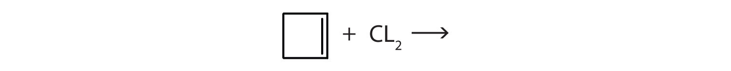 Complete the reaction between cyclobutane and Chloride molecule.