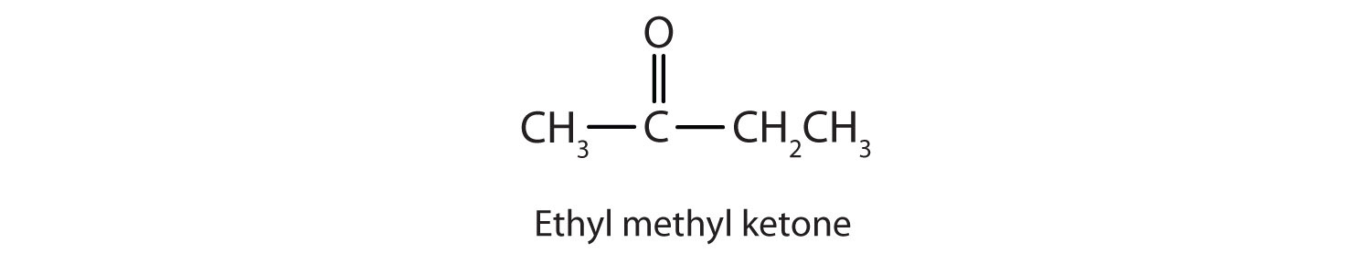 Condensed formula of Ethyl methyl ketone (butanone).
