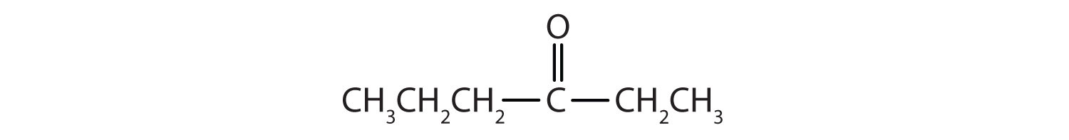 Condensed formula of a 7-Carbon ketone with functional group attached to Carbon 4.