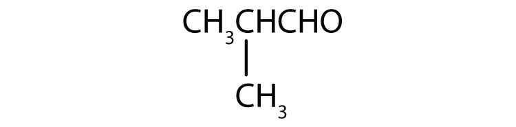Condensed formula of 3-Carbon aldehyde with a radical methyl attached to Carbon 2.