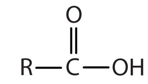 Functional Group for Organic Acids: Carbon bound to Oxygen by a double bond and to Hydroxyl by single bond.  