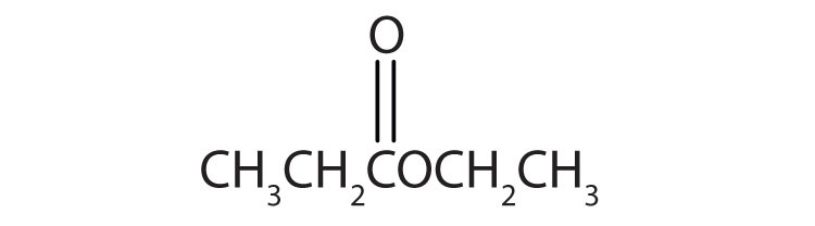 Formula of an ester obtained by the reaction of propanoic acid and ethanol.