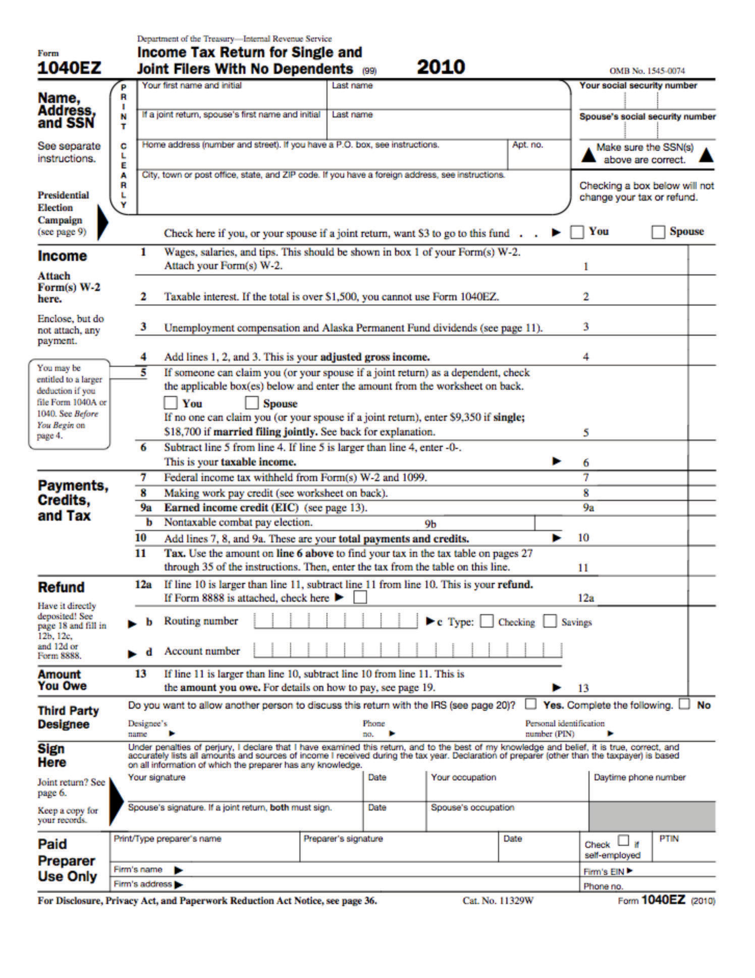 income tax form download