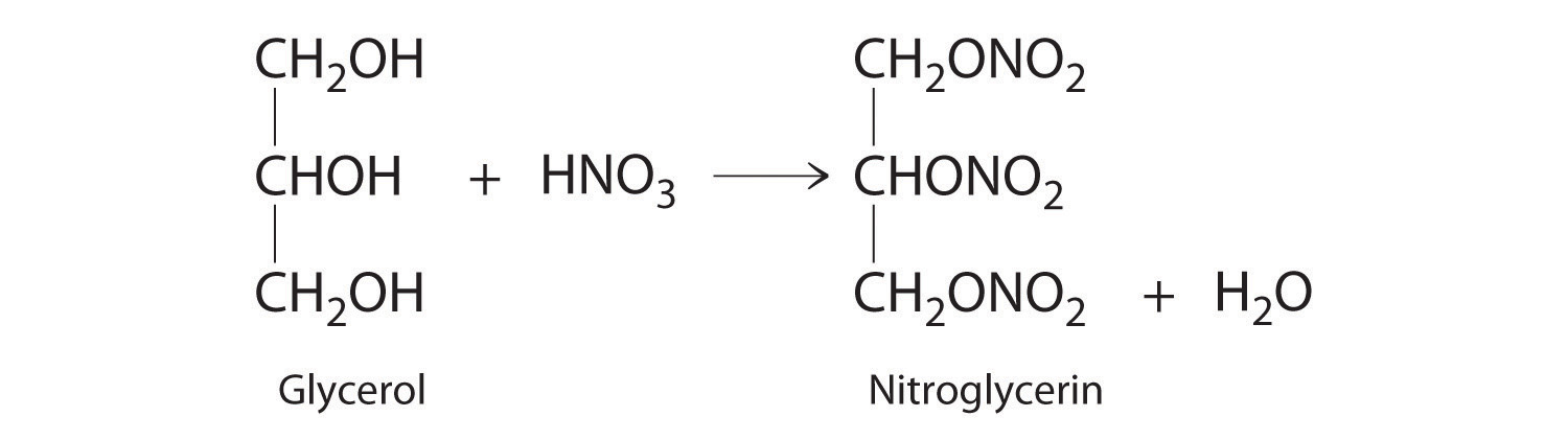 Image result for glycerin into nitroglycerin