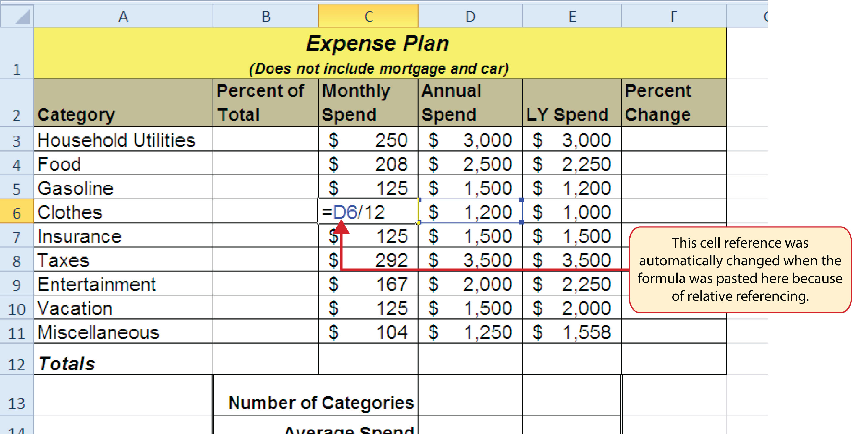 relative cell reference excel meaning