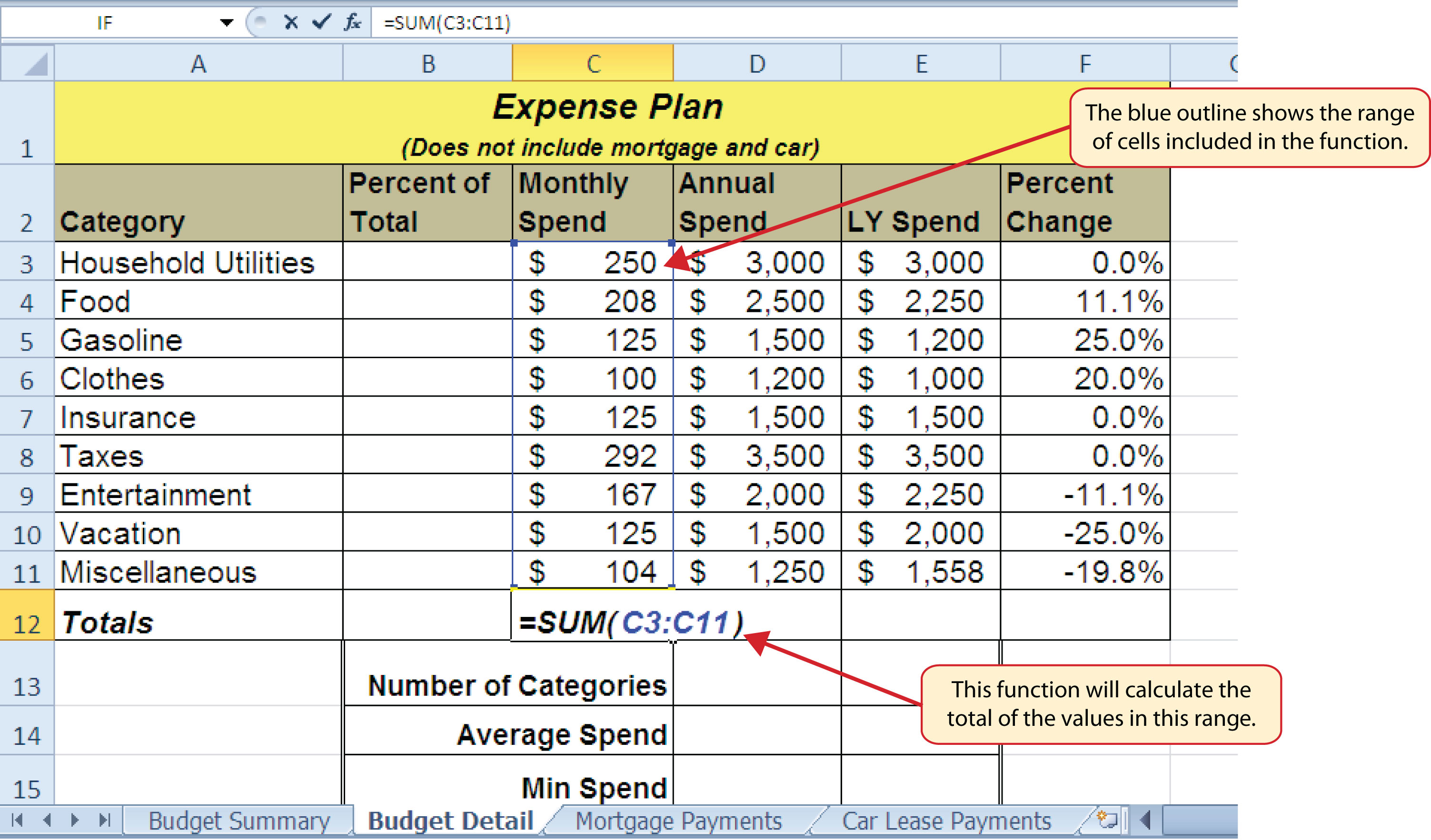 how to use quick analysis tool in excel to sum the range