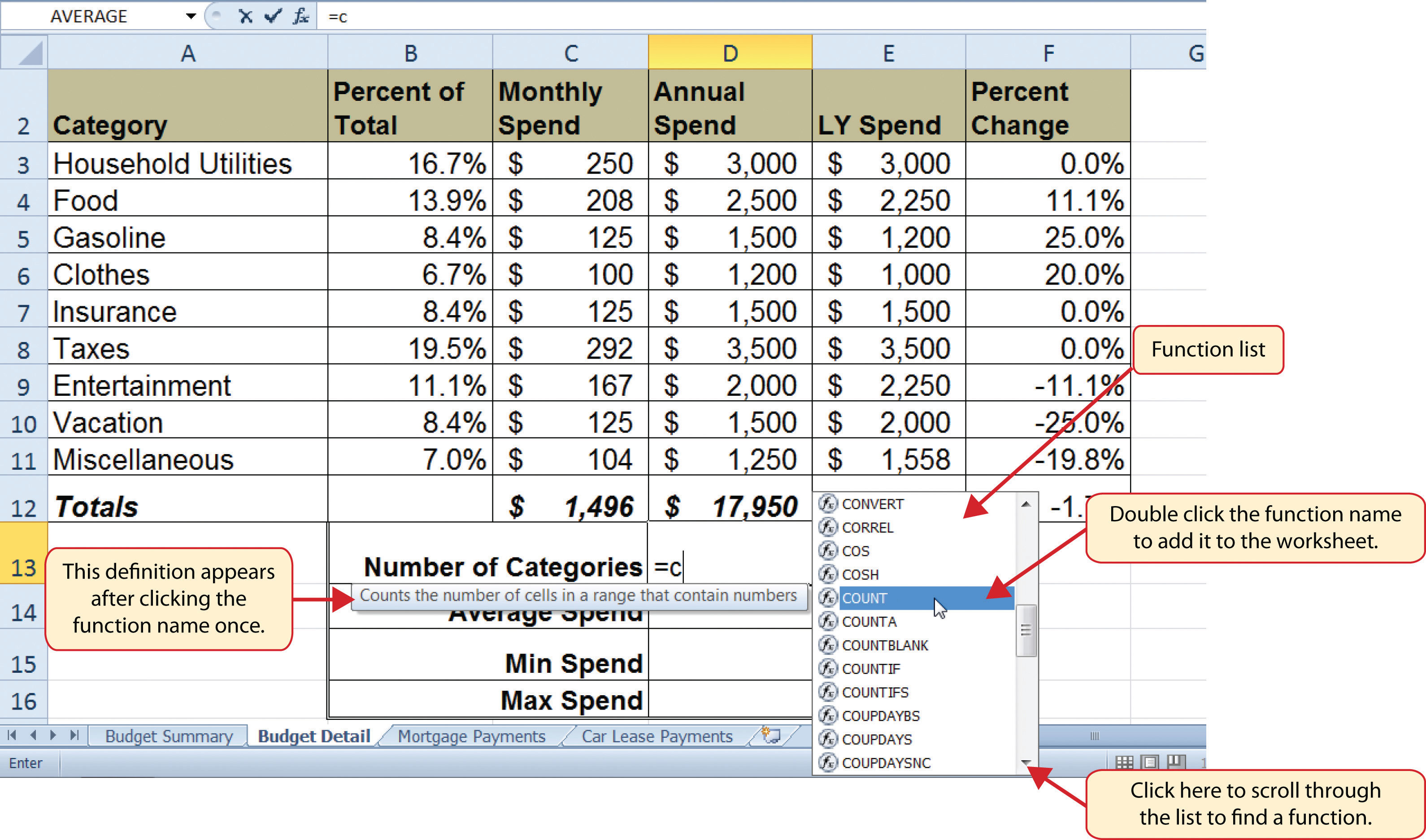 Statistical Functions