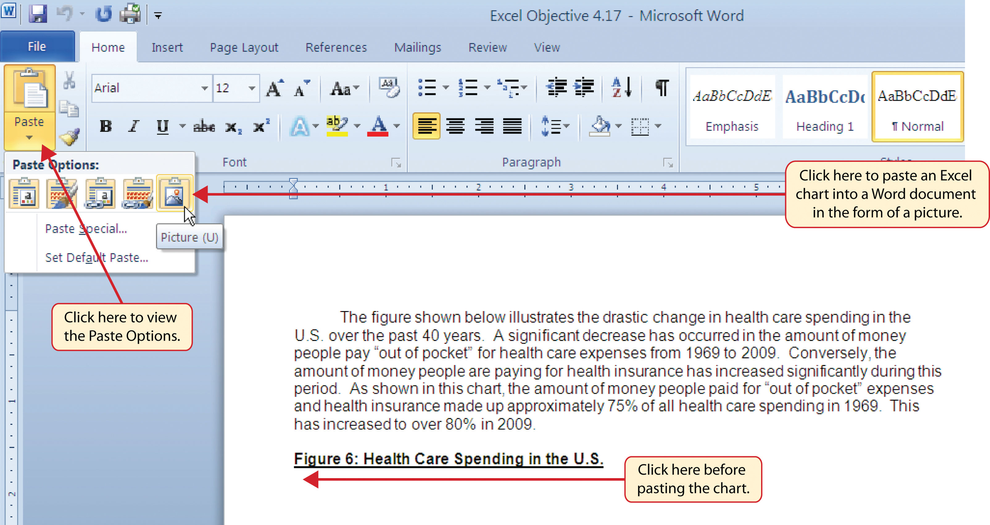 Microsoft Word Chart