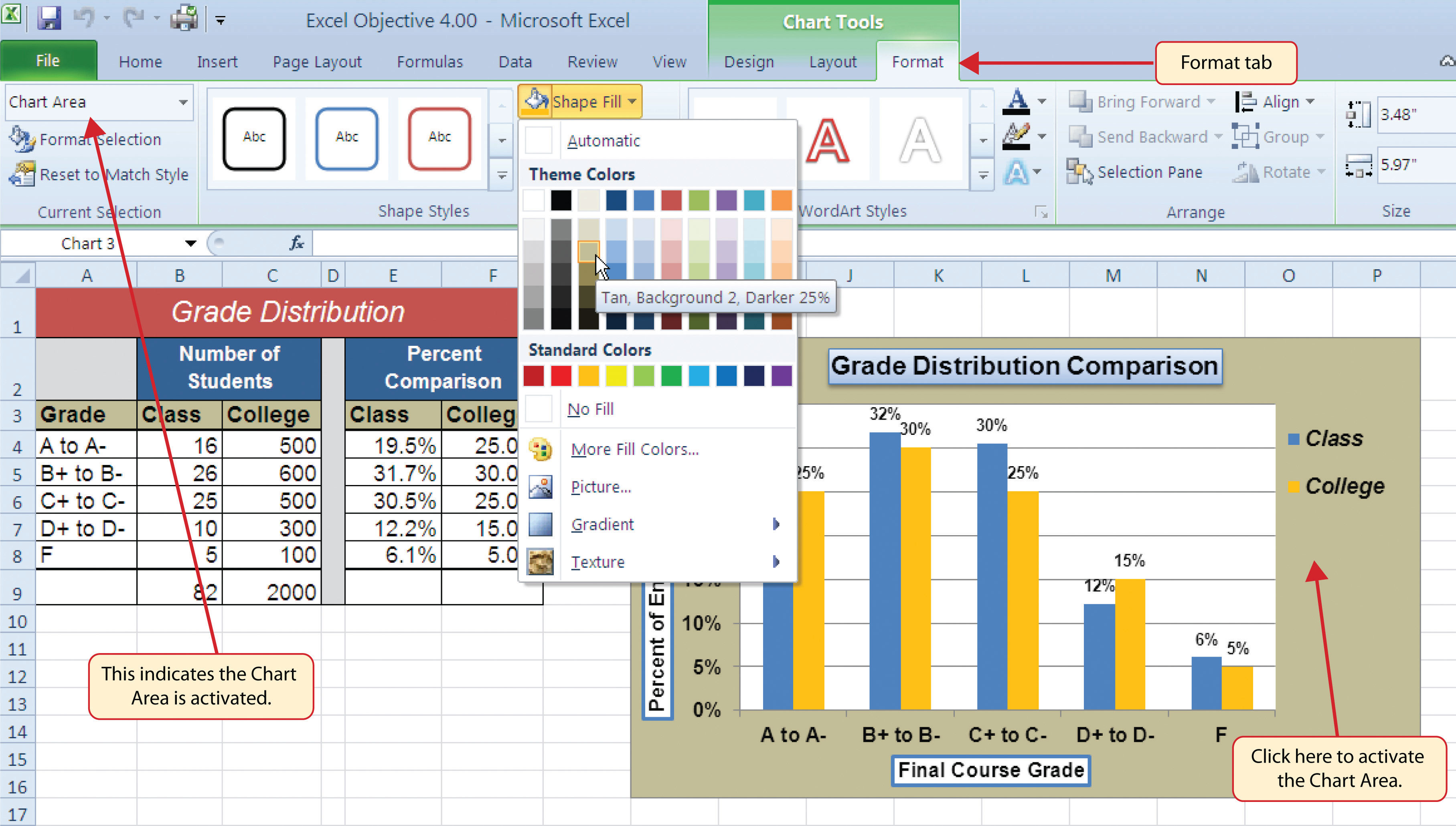 Gray accent 3 lighter 80% excel