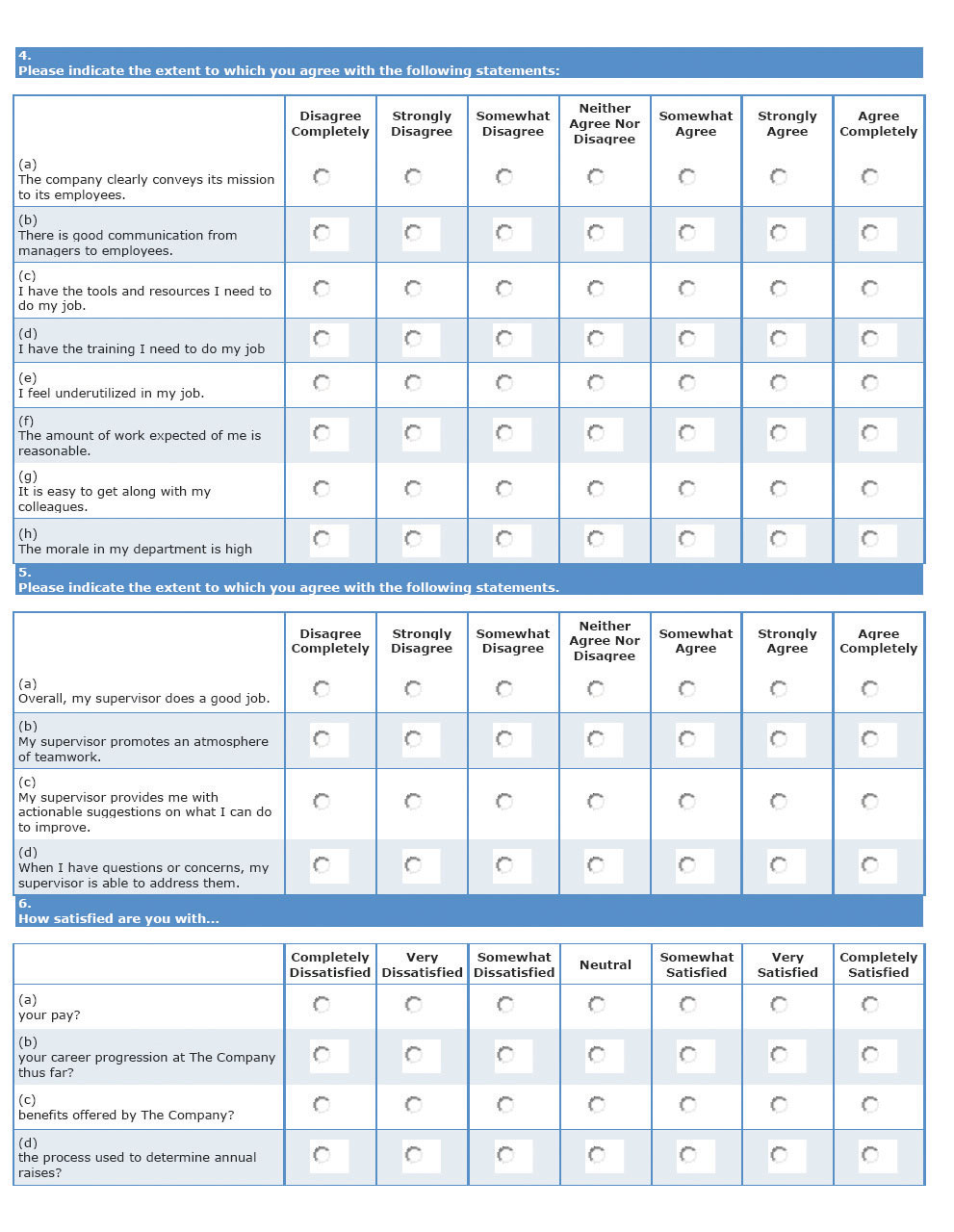 Equity theory of motivation questionnaire report