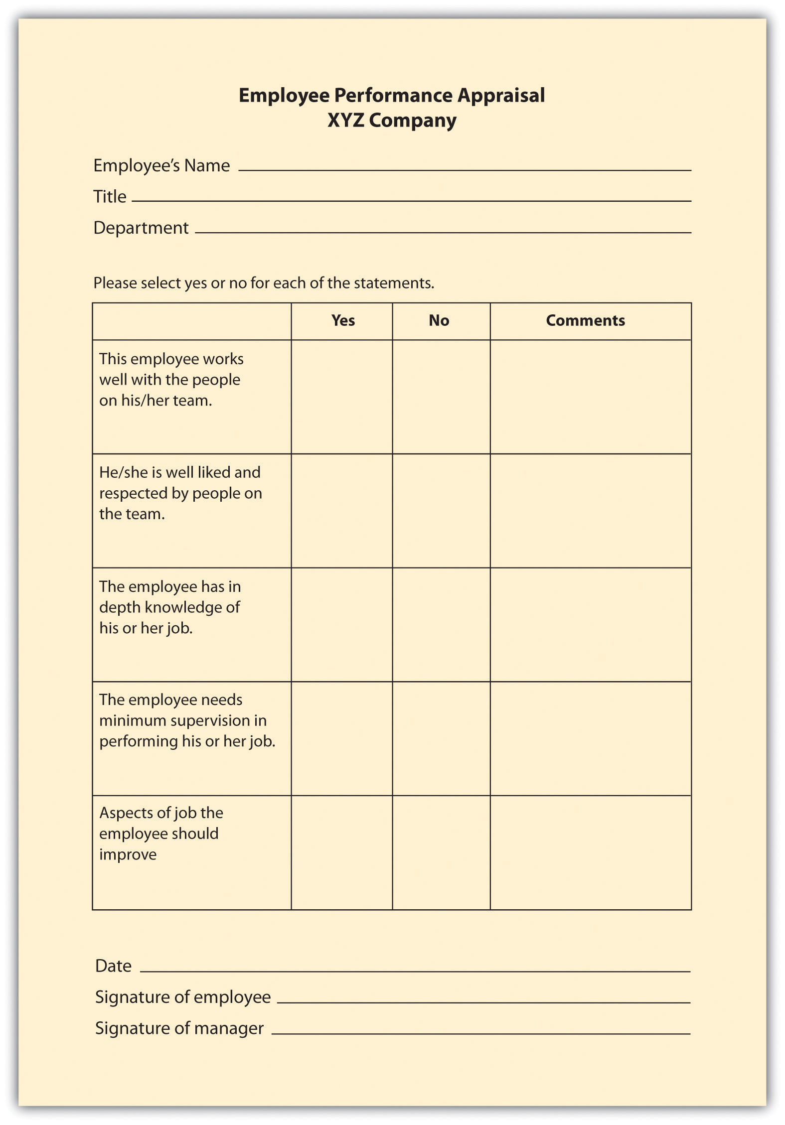 Performance Appraisal Sample Performance Review Template Pdf Template 5251