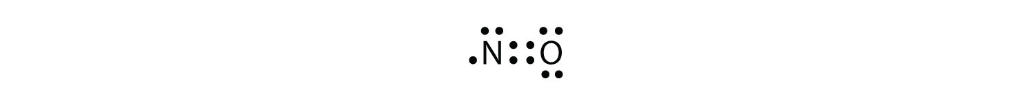 -Example of stable Odd-electron molecules with an odd number of electrons in their valence shells. The N only has seven electrons in the valence shell. This is very reactive compound. 
