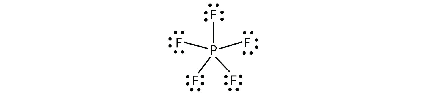 -Phosphours has more than 8 electrons in their valence shell. This is an example of expanded valence shell molecules.