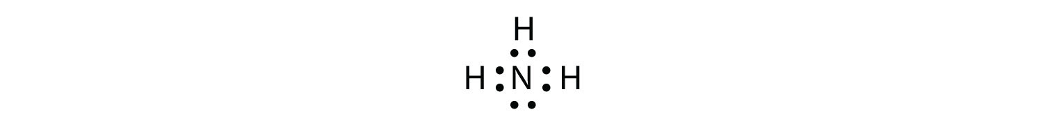- A Nitrogen trihydride (Ammonia) molecule shows three pairs of shared electrons between Nitrogen and each of the three Hydrogen atoms in the molecule. Each covalent bond is formed by two valence electrons, one from each Hydrogen atom and one from Nitrogen. The lone pairs of electrons on Nitrogen atom that are not part of the covalent bond are also shown.  