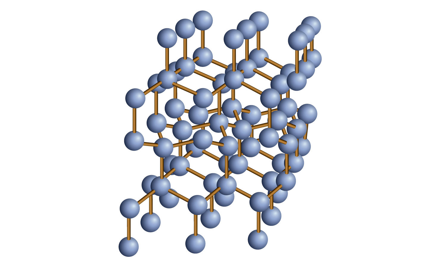 Three-dimensional model of the molecular structure of diamond.