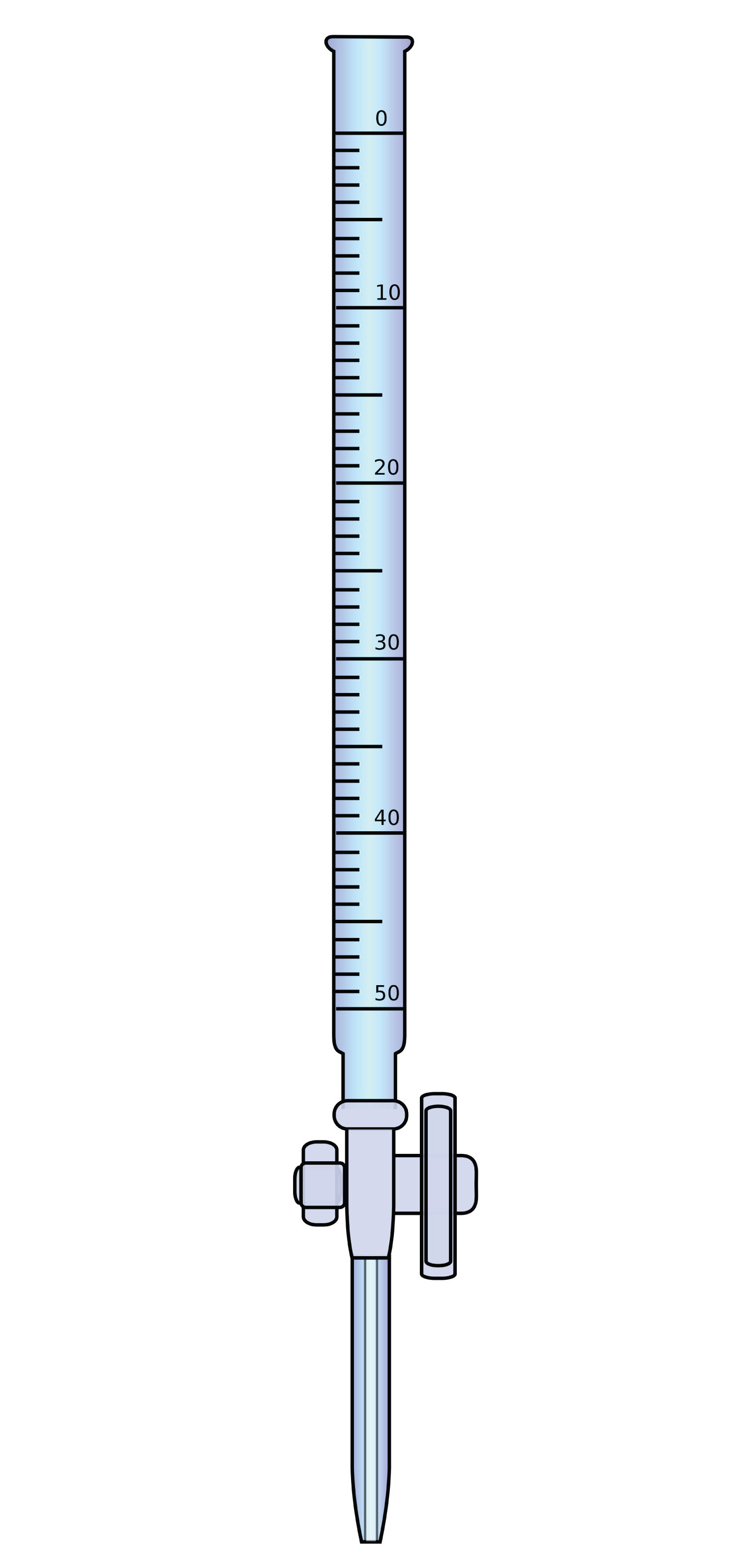 Drawing of a burette