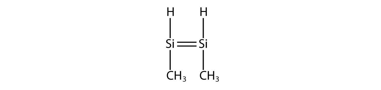 Structural formula of 1,2 dimethyl-silane.
