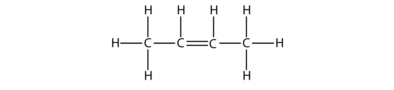 Structural formula of alkene 2 butene 
