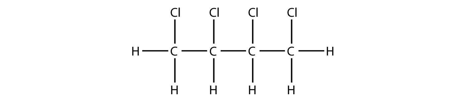 structural formula for 1,2,3,4-tetraChloro-butane