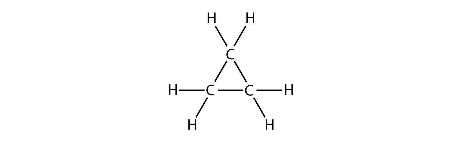 -	Structural formula of cyclo-propane
