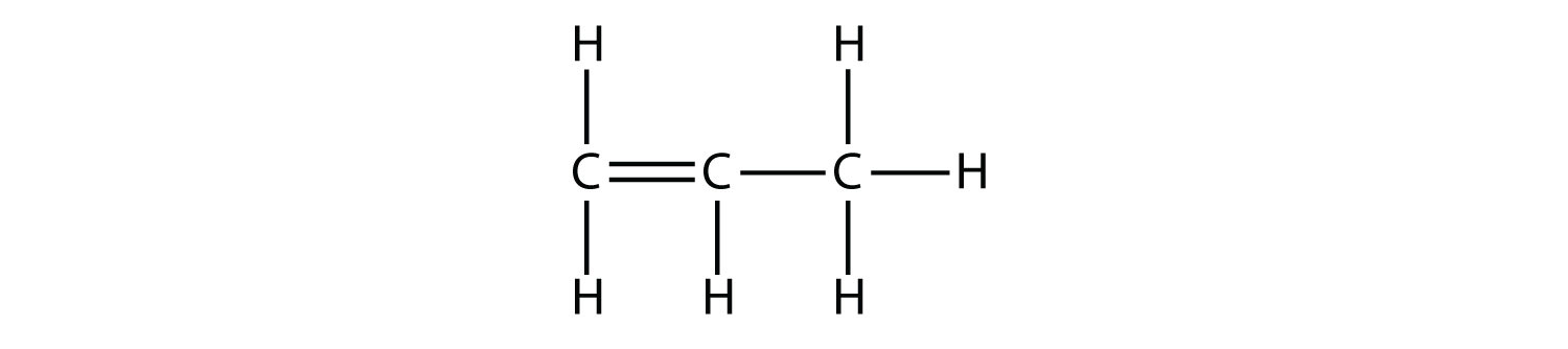 Structural formula of  -1-propene 
