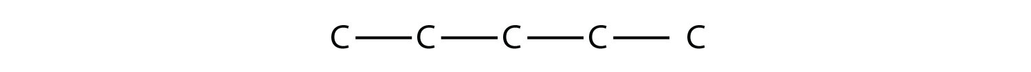 Structural formula of pentane  