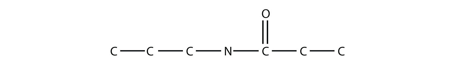 Organic compound showing containing amide functional group (Nitrogen bound to Carbon of the Carbonyl group.