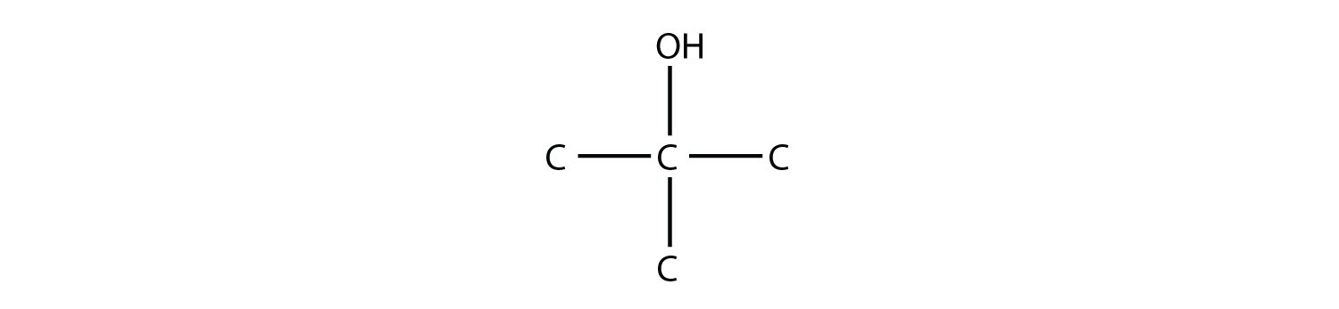 Structural formula of 2-methyl-2-propanol