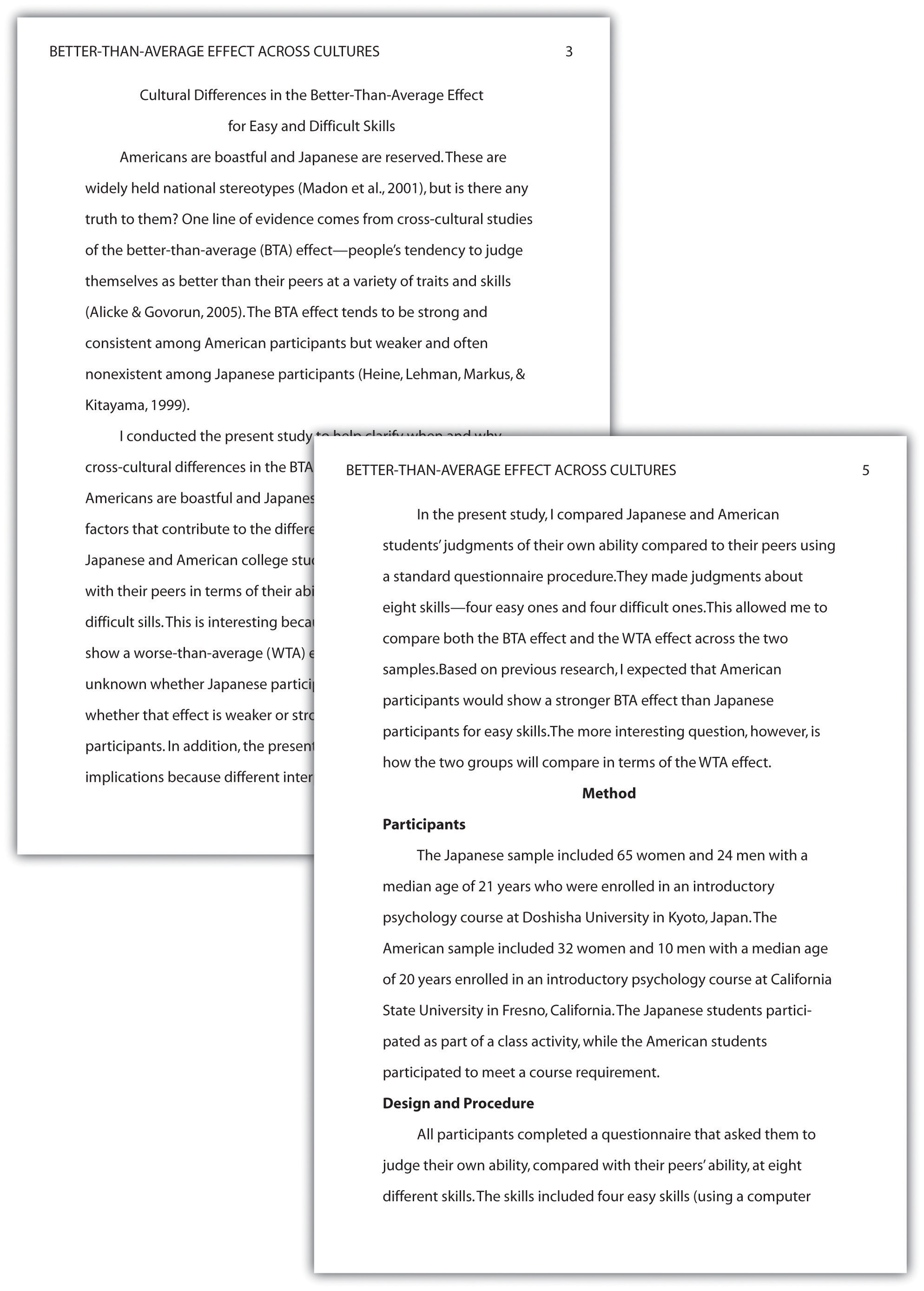 methods section example ap research