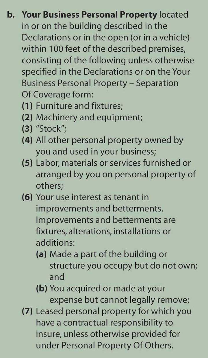 Commercial Package Policy And Commercial Property Coverages