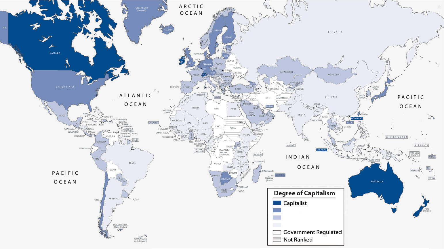 capitalism vs communism map