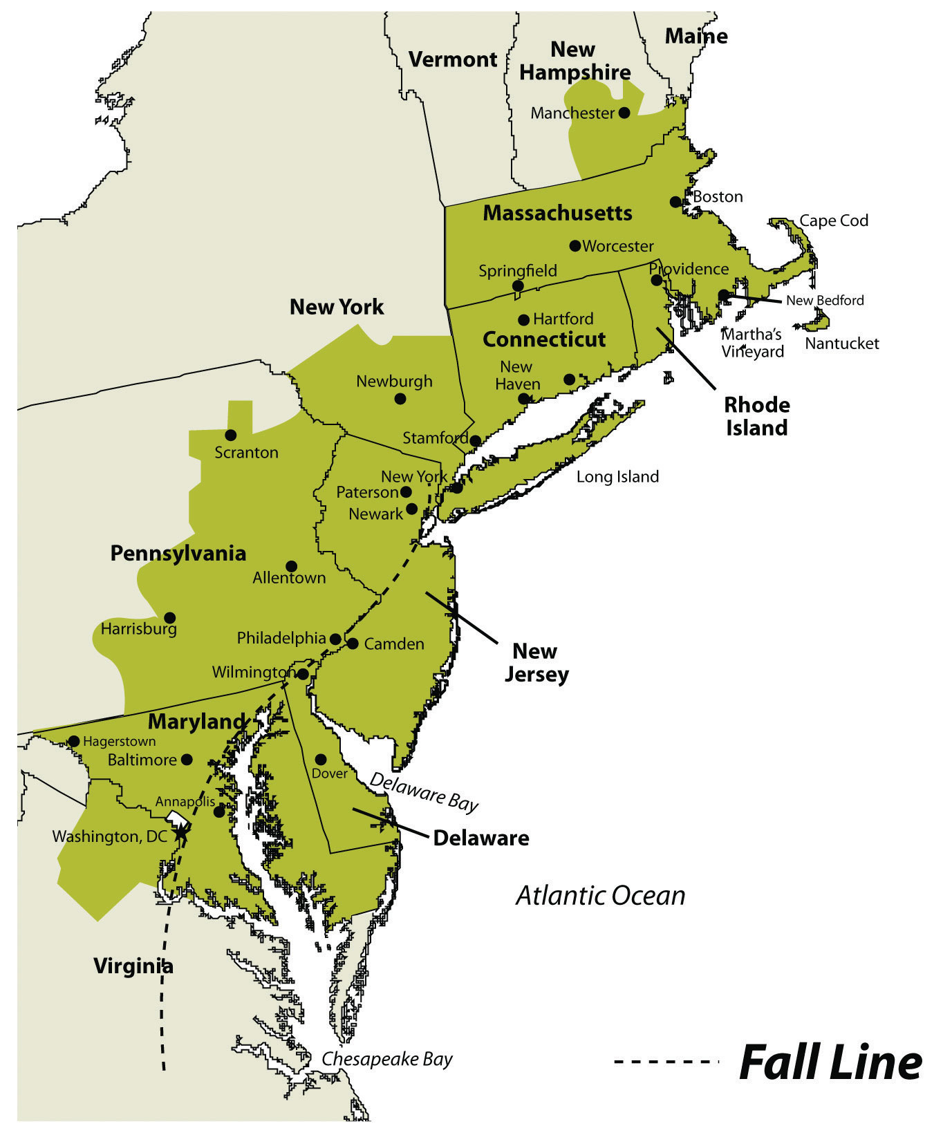 Cotton Belt of the United States, political map. Region of the American  South, from Delaware to