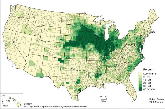 5 major regional agricultural belts in the U.S.