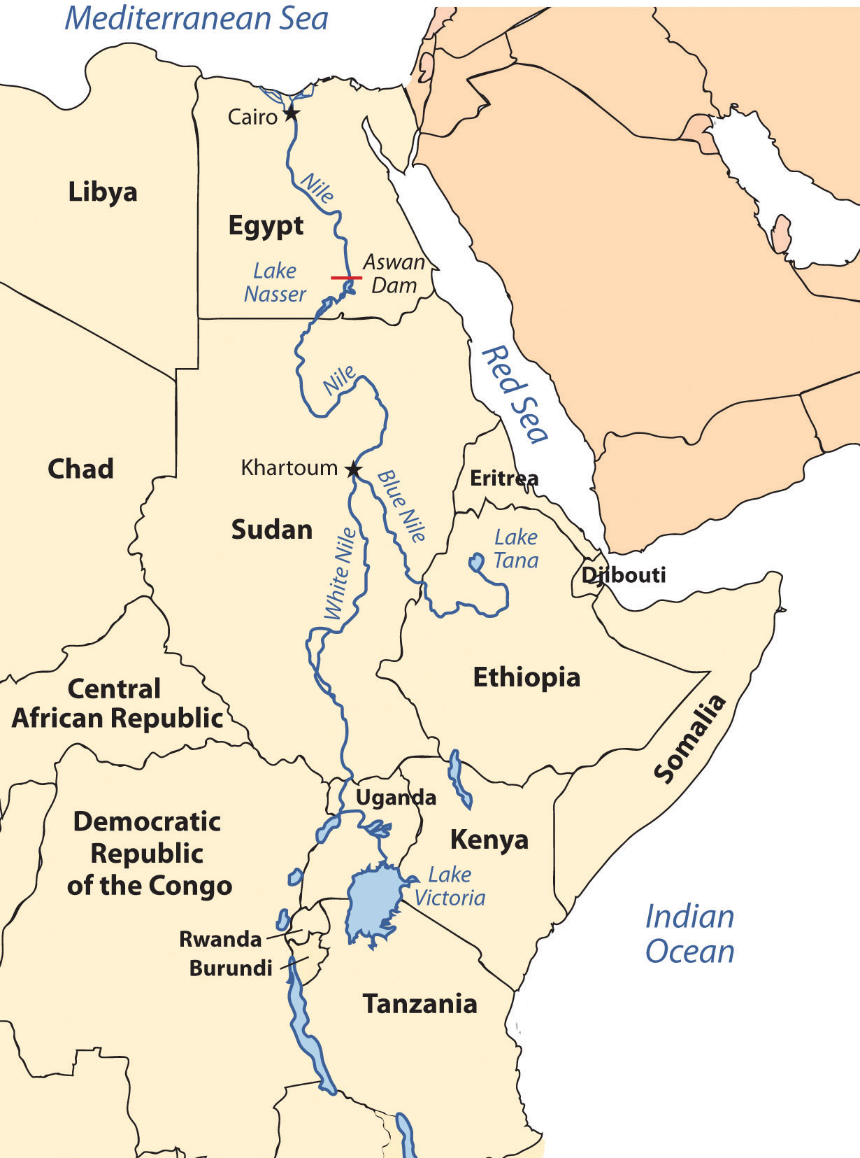 Africa Map River Nile Political Map Africa With Rivers