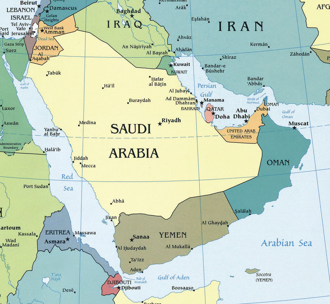 What countries make up the Arabian peninsula?