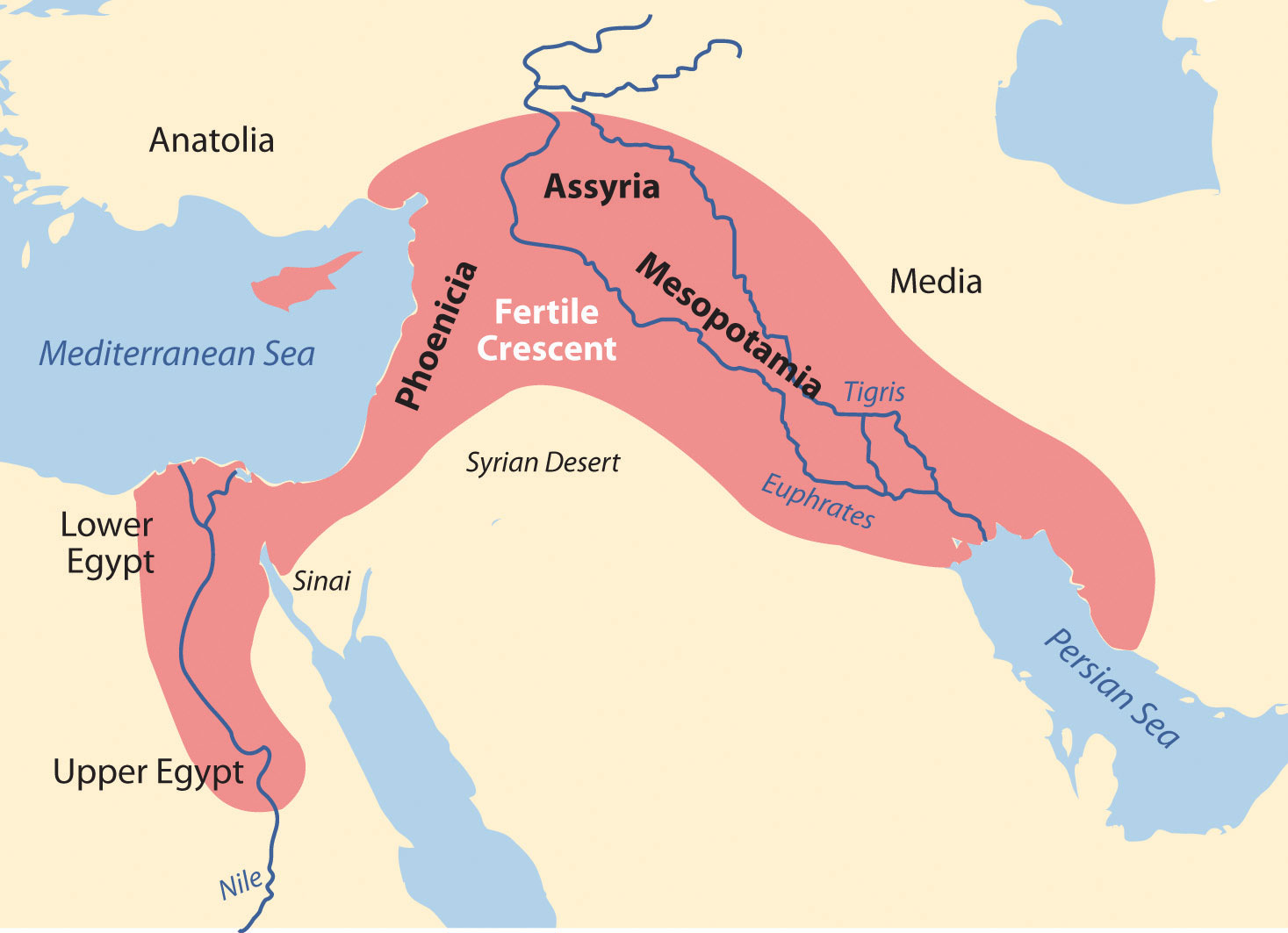 map of areas of the nile river fertile