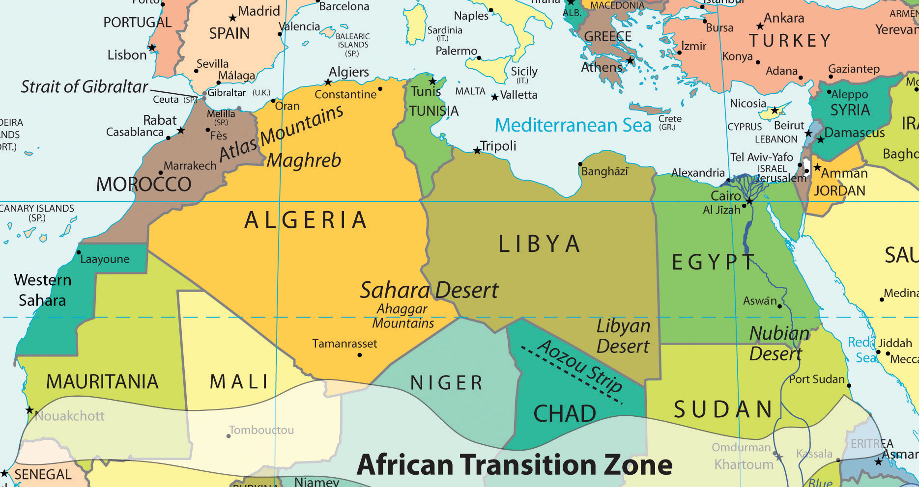 South West Asia And North Africa Map | Map Of Africa