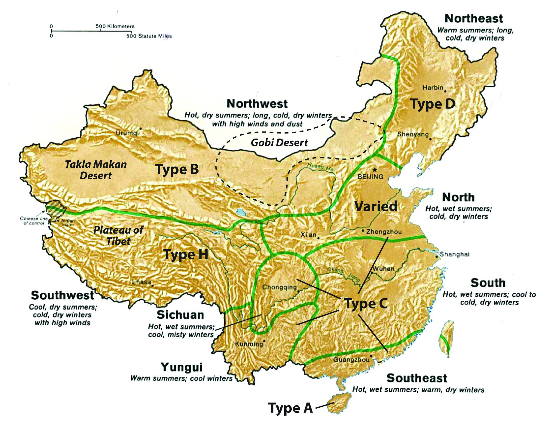 east asia physical map